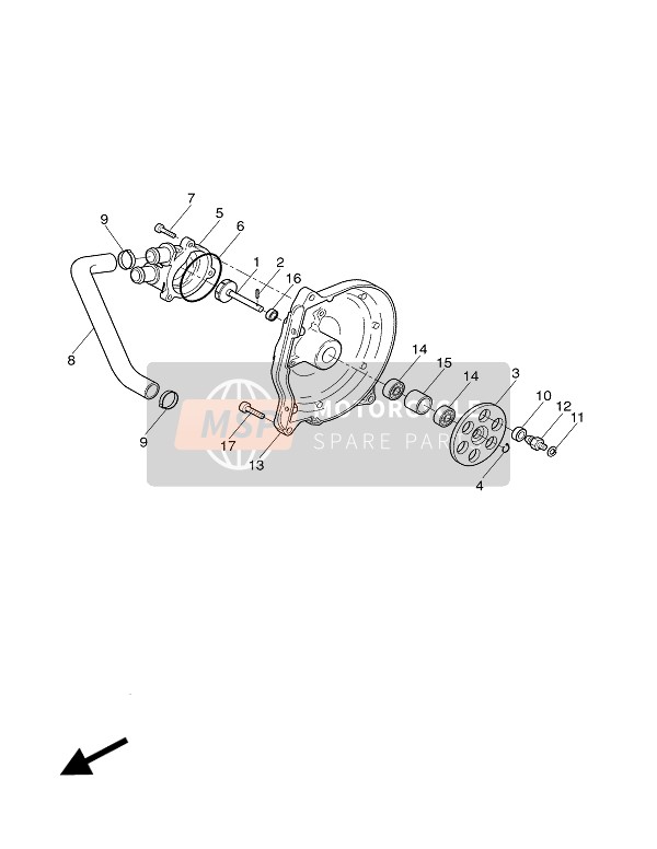 9045024X0100, Hose, Klem, Yamaha, 2